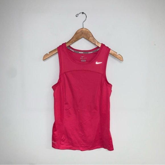 Nike Tank Top Women’s Size XS Pink Mesh Breathable Sleeveless Running Shirt - Picture 2 of 8